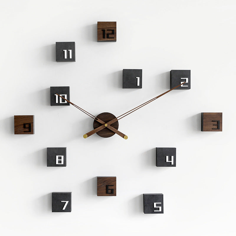 Square Modern Wooden Wall Clock