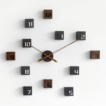 Square Modern Wooden Wall Clock