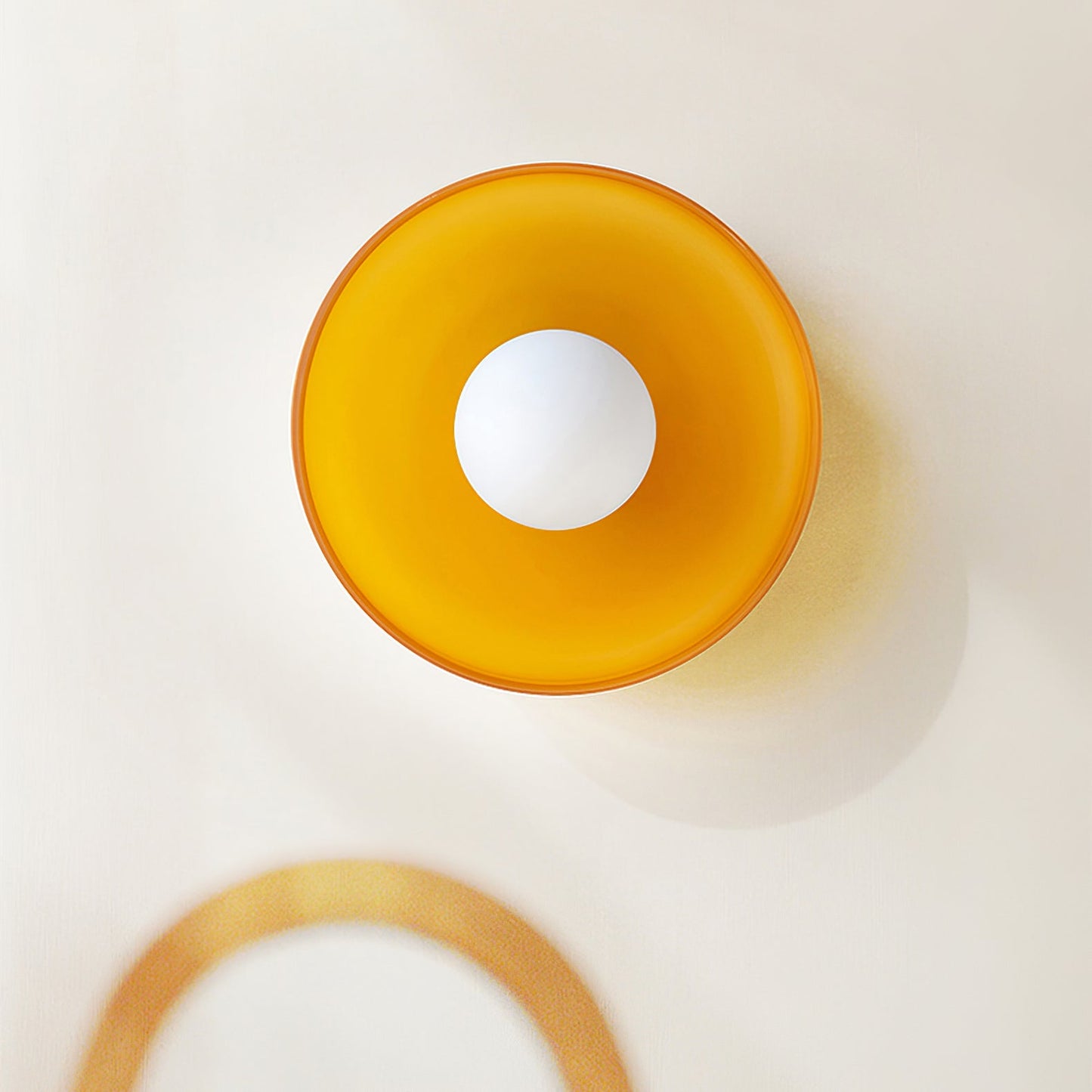 Flush mount ceiling light pink glass dome detail — Casa Norex