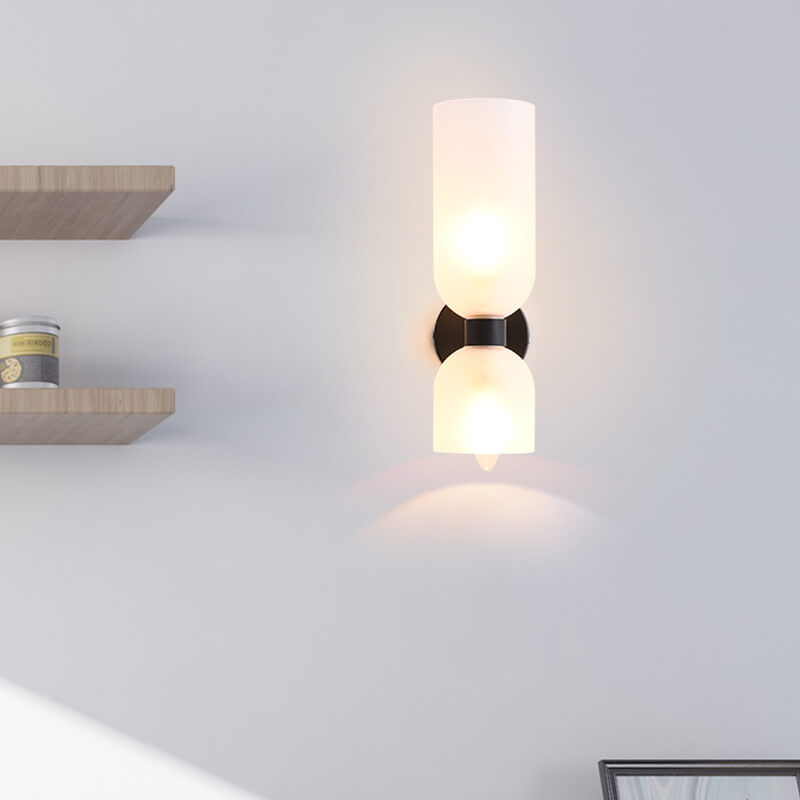 Close-up of cylindrical glass shade and iron frame detail | Casa Norex