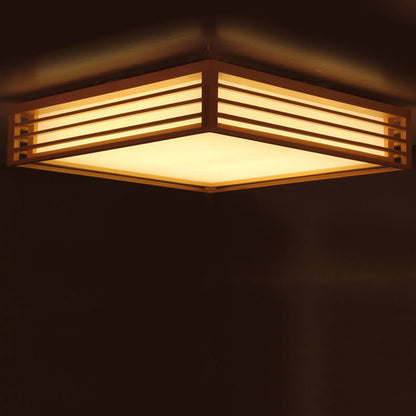 Flush Mount Ceiling Light scale reference view — acrylic diffuser in solid wood frame | Casa Norex