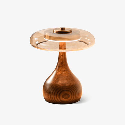 Close-up of amber glass shade on Sienna table lamp | Casa Norex