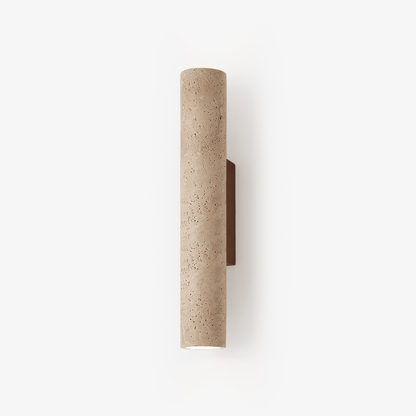 Close-up of travertine veining on wall sconce | Casa Norex