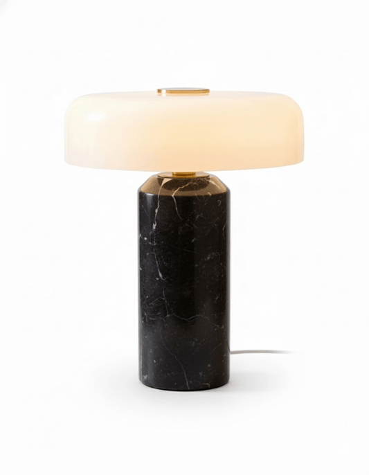 Marble table lamp — opaline glass shade, brushed brass accent | Casa Norex