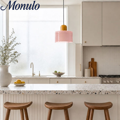 Verdoma Modern Cylinder Glass Design Pendant Light for Kitchens and Dining Rooms