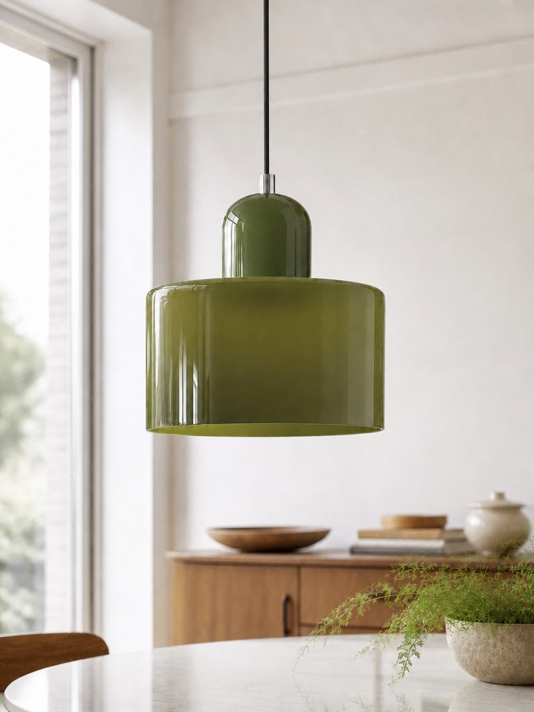 Verdoma Modern Cylinder Glass Design Pendant Light for Kitchens and Dining Rooms
