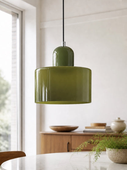 Verdoma Modern Cylinder Glass Design Pendant Light for Kitchens and Dining Rooms