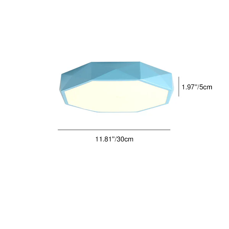 Flush Mount Ceiling Light scale reference view — faceted iron and acrylic shade | Casa Norex