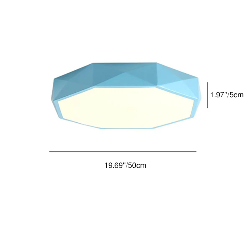Flush Mount Ceiling Light mounting detail view — faceted iron and acrylic shade | Casa Norex