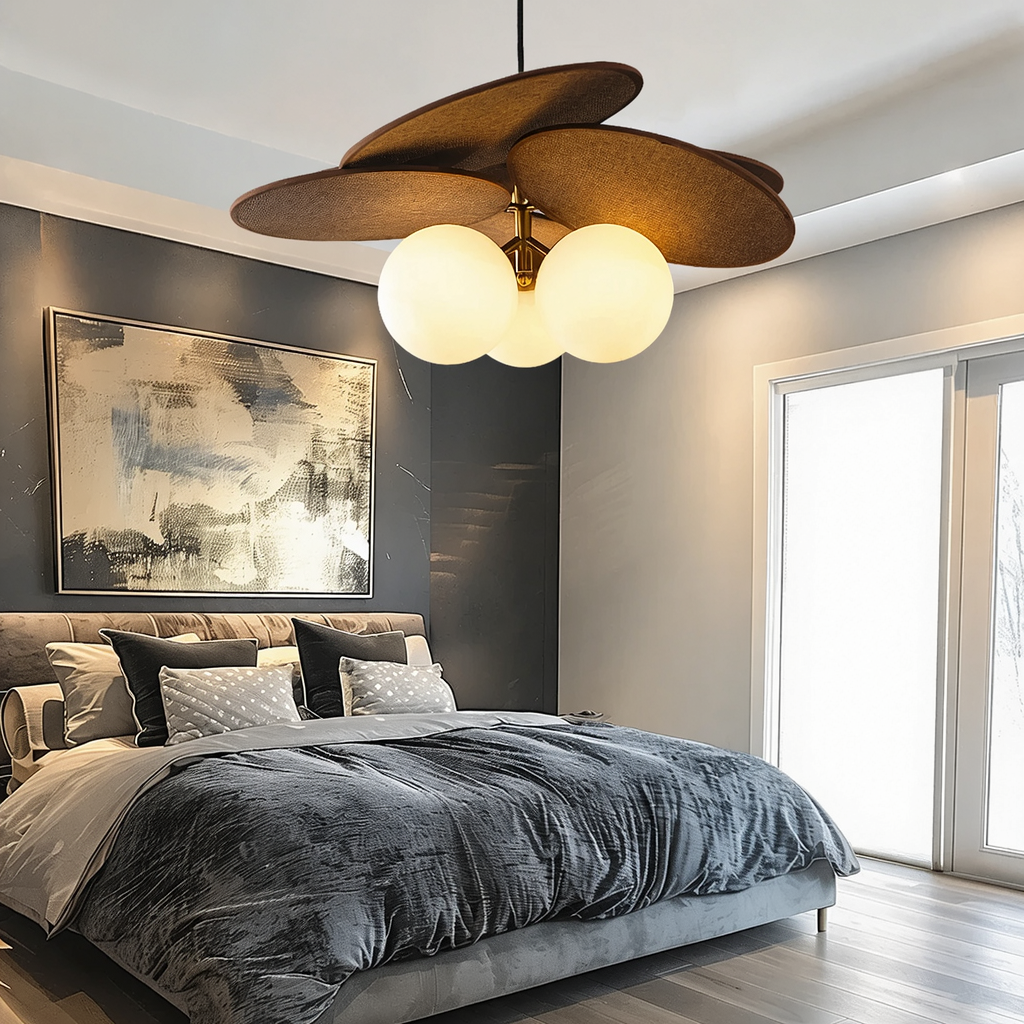 Marlowe Raffia Glass Chandelier
