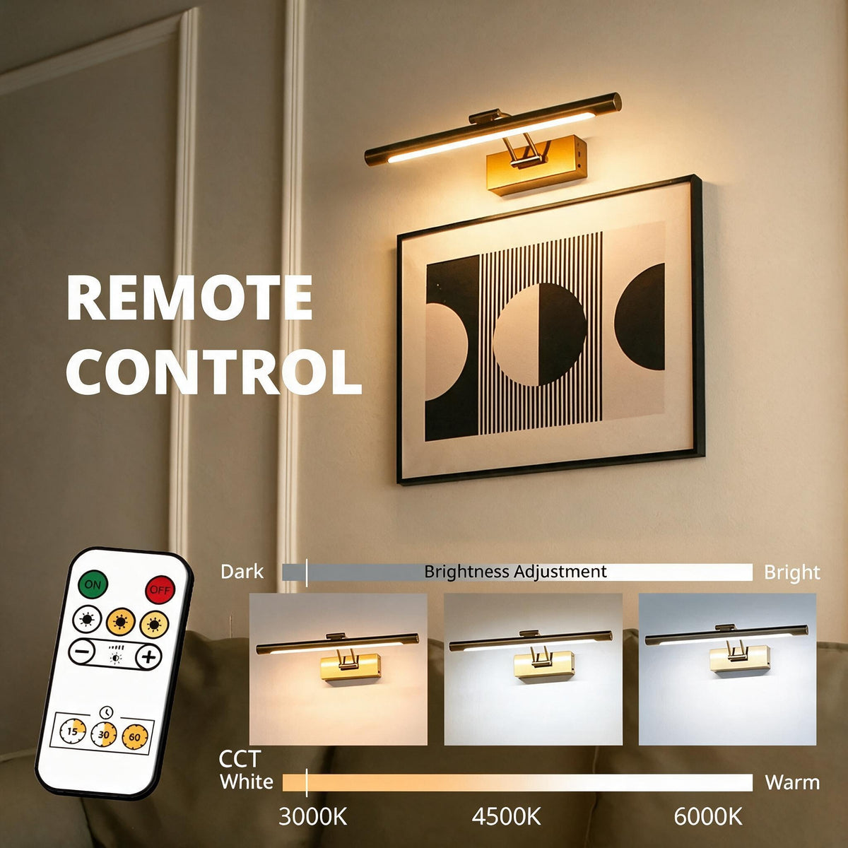 Rechargeable LED wall sconce with included infrared remote control | Casa Norex