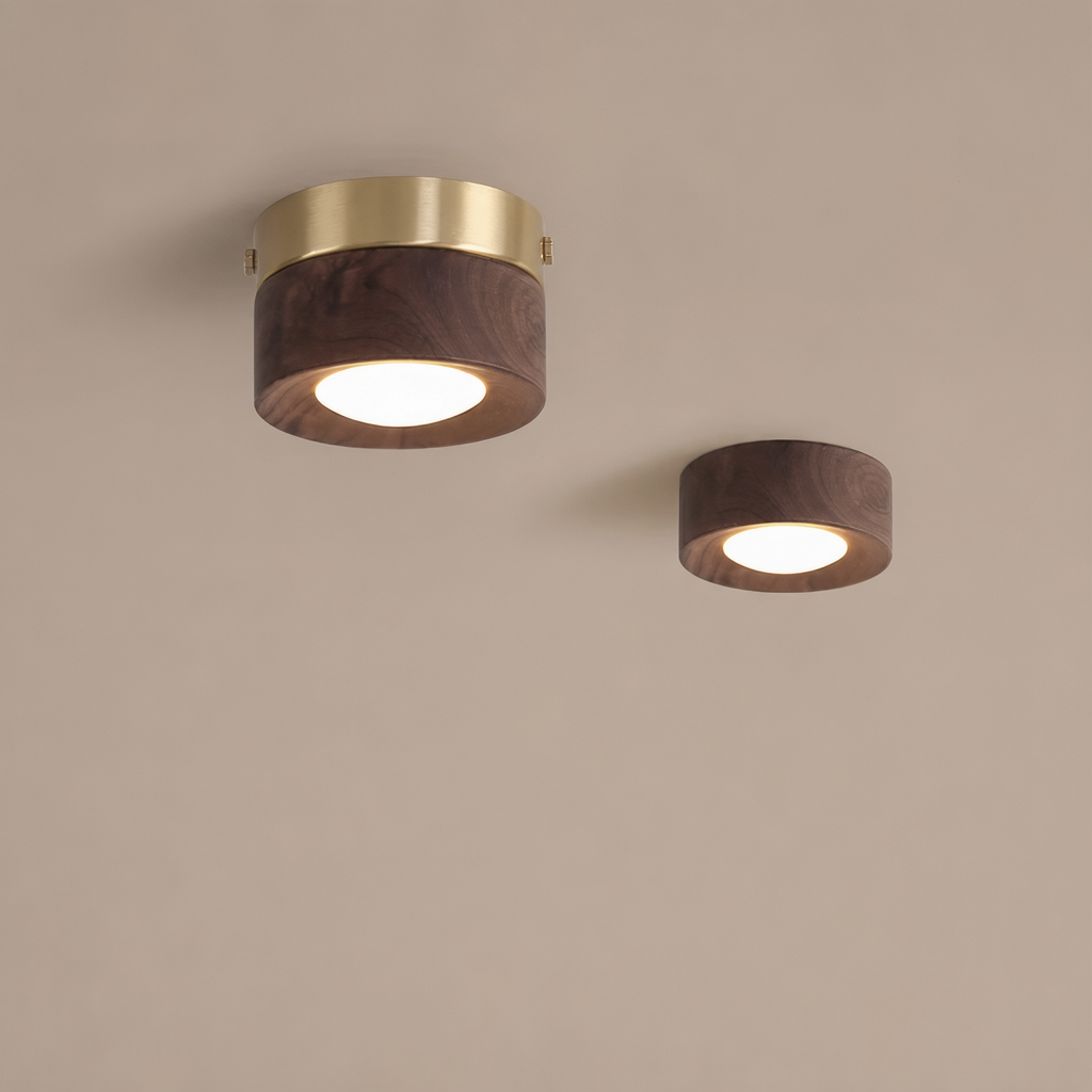 Walnut Wood Ceiling Spotlight