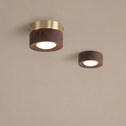 Walnut Wood Ceiling Spotlight