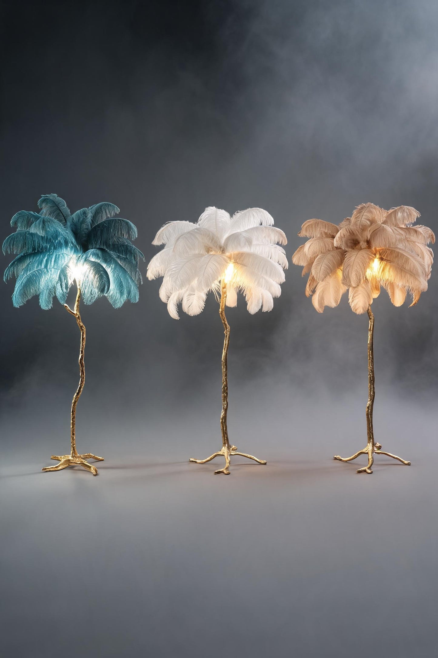 Ostrich Feather Floor Lamp