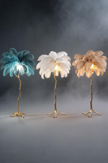 Ostrich Feather Floor Lamp