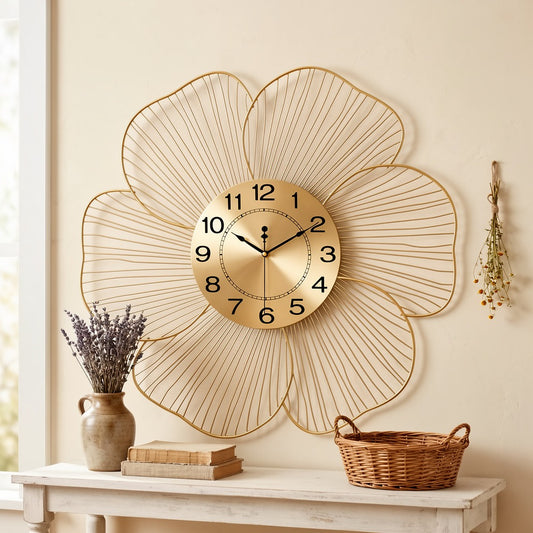 Metal Flower Wall Clock