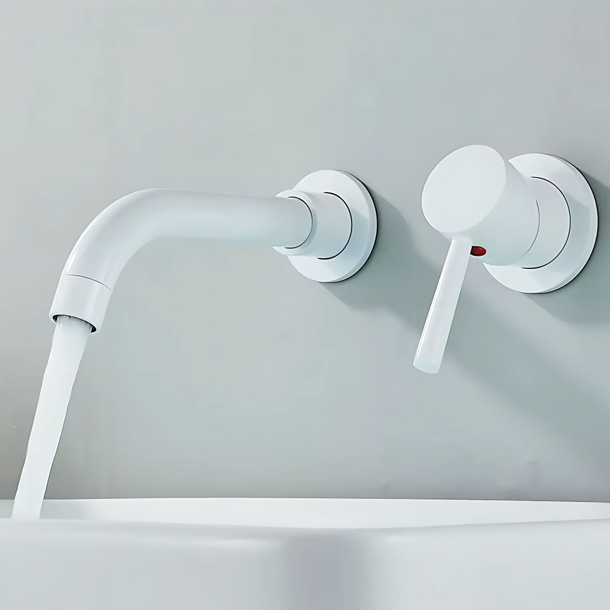 Wallcrest Wall-Mounted Bathroom Faucet side profile — Brushed Gold finish — Casa Norex