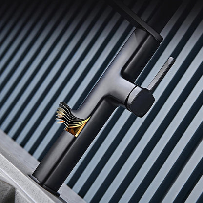 Sterling Luxury Pull-Down Kitchen Faucet — high-arc 360° swivel spout, angled view | Casa Norex