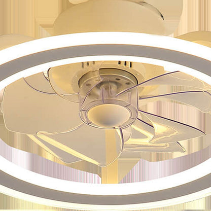 Nordic Creative Round LED Semi-Flush Mount Ceiling Fan Light