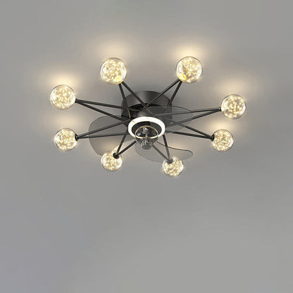 Modern Minimalist Creative Star LED Flush Mount Ceiling Fan Light