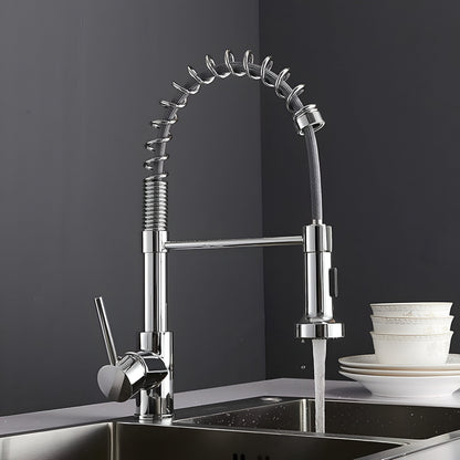 Halmstad - Single Hole Pre-Rinse Pull-Down Sprayer Spring Spout Kitchen Faucet
