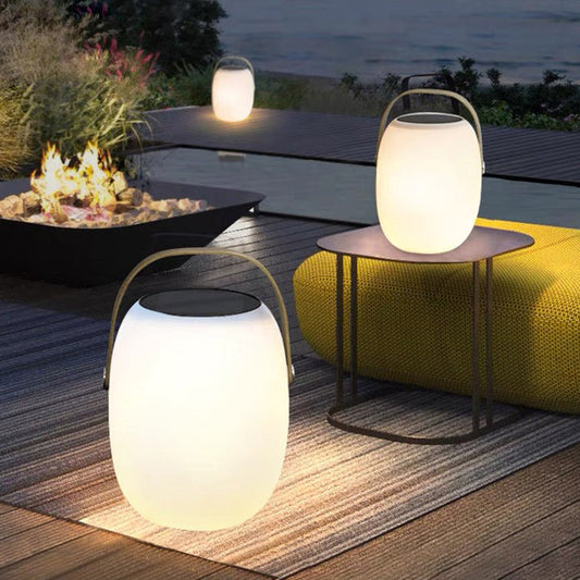 Solar basket light small and large size comparison — white light | Casa Norex