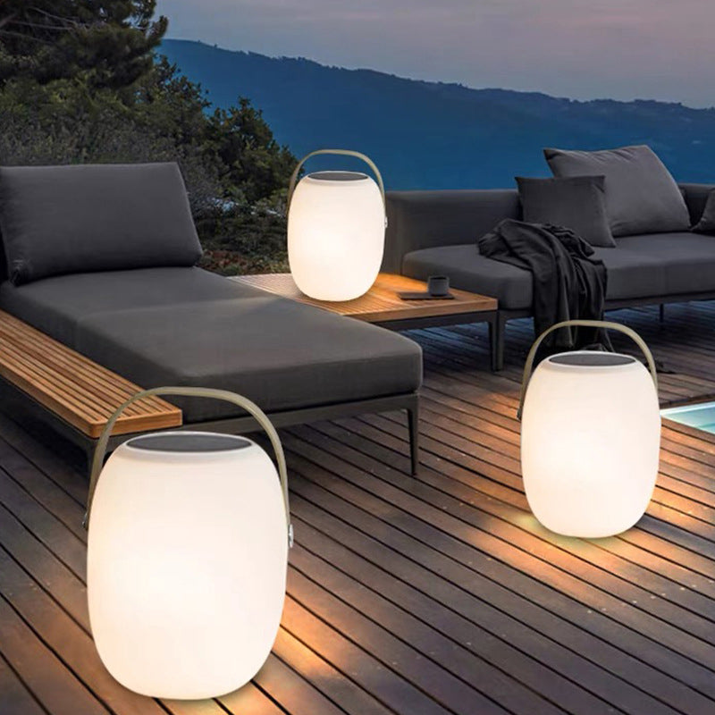 Solar basket light in patio setting — cordless, no wiring needed | Casa Norex