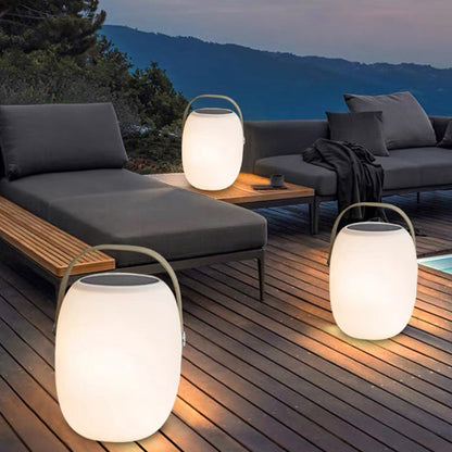 Solar basket light in patio setting — cordless, no wiring needed | Casa Norex