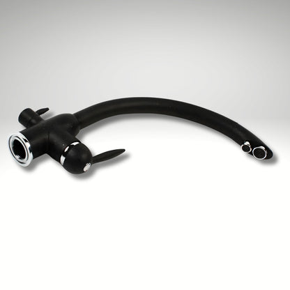 Stonewell 3-Way Kitchen Faucet — granite-flecked matte black finish, angled view | Casa Norex