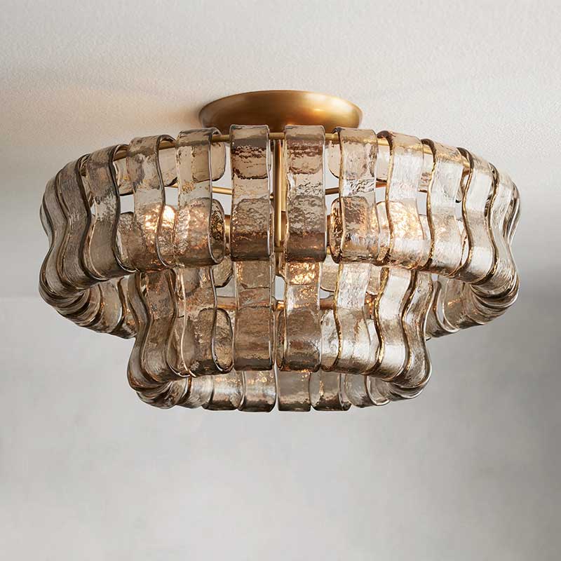 Flush mount ceiling light in living room setting — warm glow | Casa Norex