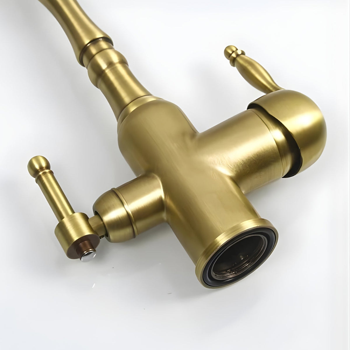 Claritas Kitchen Faucet lifestyle angle — Gold finish — Casa Norex