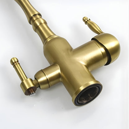 Claritas Kitchen Faucet lifestyle angle — Gold finish — Casa Norex