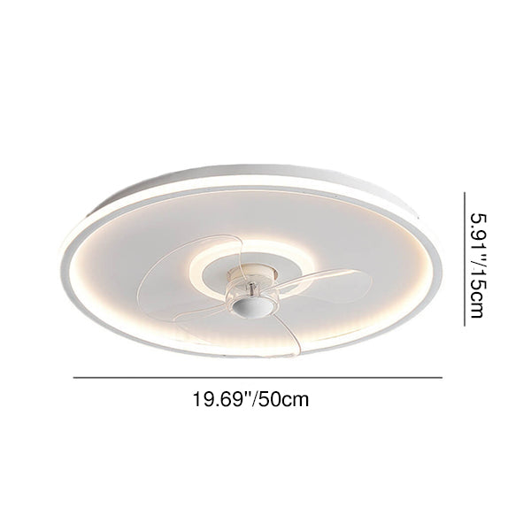 Modern Acrylic Round Minimalistic LED Flush Mount Fan Light