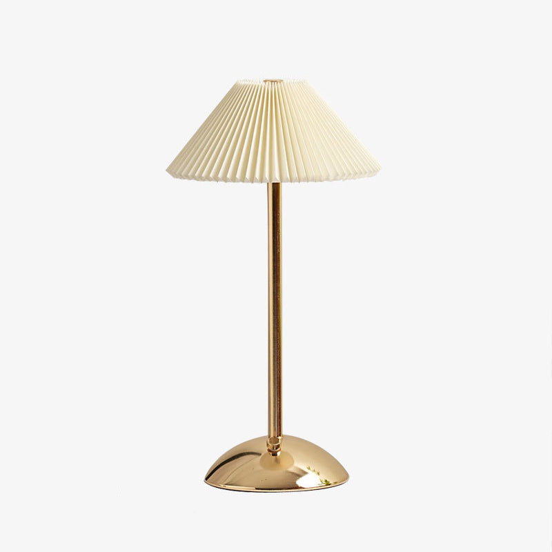 Scandinavian Pleated Fabric Rechargeable Table Lamp