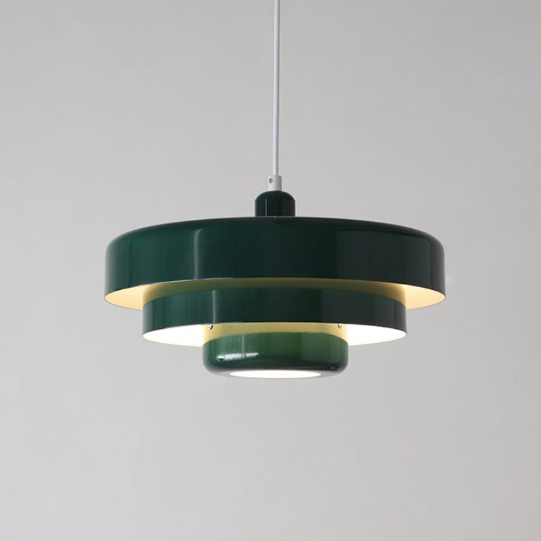 Pendant Light side profile view — layered metal shade | Casa Norex