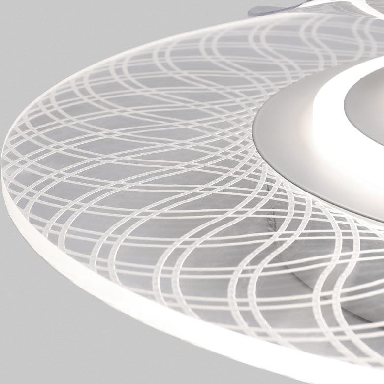 Modern Light Luxury Geometric Line Design LED Flush Mount Ceiling Fan Light