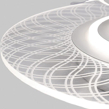 Modern Light Luxury Geometric Line Design LED Flush Mount Ceiling Fan Light