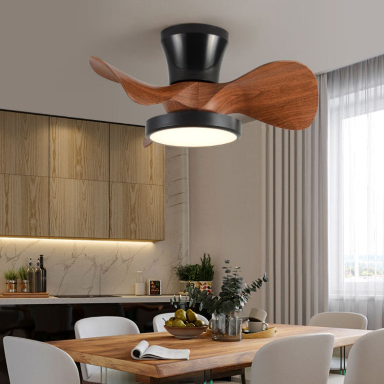 Wood grain ceiling fan light — acrylic and ABS blades with molded wood finish | Casa Norex