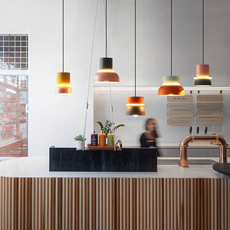 Macaron pendant light in pink and blue colorway — alternate design | Casa Norex