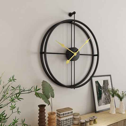 Double Ring Metal Wall Clock