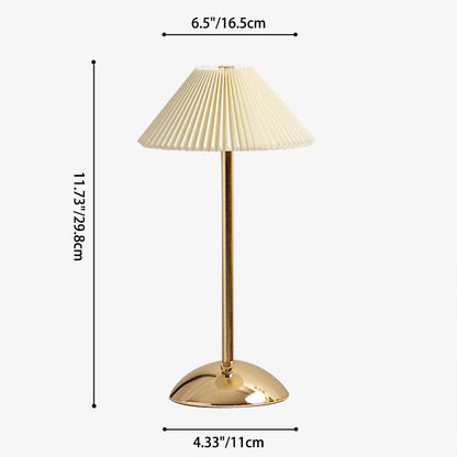 Table Lamp side profile view — pleated fabric shade on iron base 2 | Casa Norex