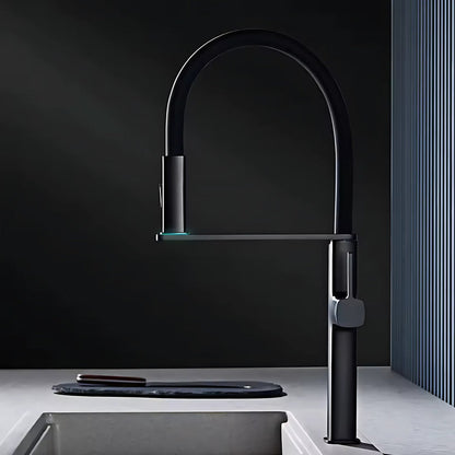 Sterling Luxury Pull-Down Kitchen Faucet — ceramic disc cartridge, angled view | Casa Norex
