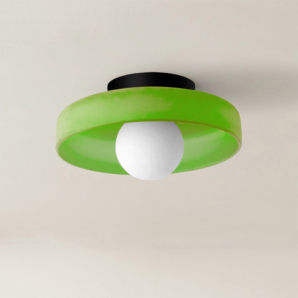 Flush mount kitchen ceiling light white glass dome — Casa Norex