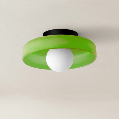Flush mount kitchen ceiling light white glass dome — Casa Norex