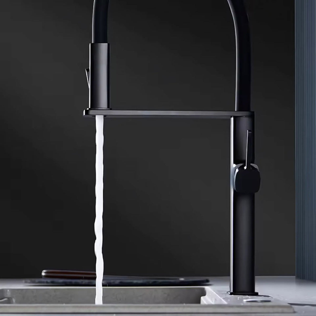 Sterling Luxury Pull-Down Kitchen Faucet — dual-mode pull-down sprayer, angled view | Casa Norex