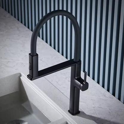 Sterling Luxury Pull-Down Kitchen Faucet — solid brass body, angled view | Casa Norex