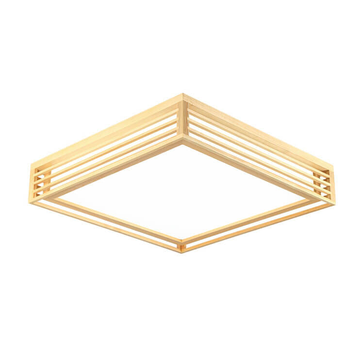 Flush Mount Ceiling Light scale reference view — acrylic diffuser in solid wood frame 2 | Casa Norex