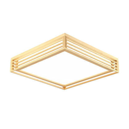 Flush Mount Ceiling Light scale reference view — acrylic diffuser in solid wood frame 2 | Casa Norex
