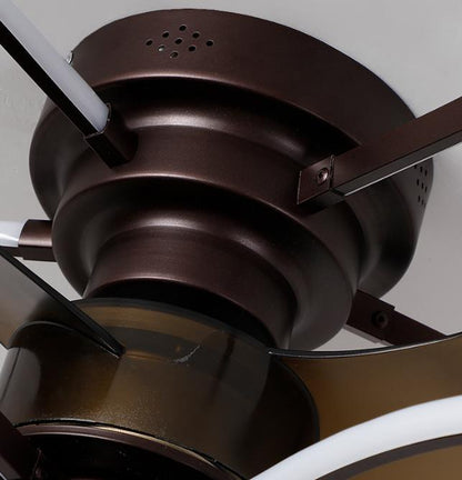 Modern Creative Cage LED Semi-Flush Mount Ceiling Fan Light