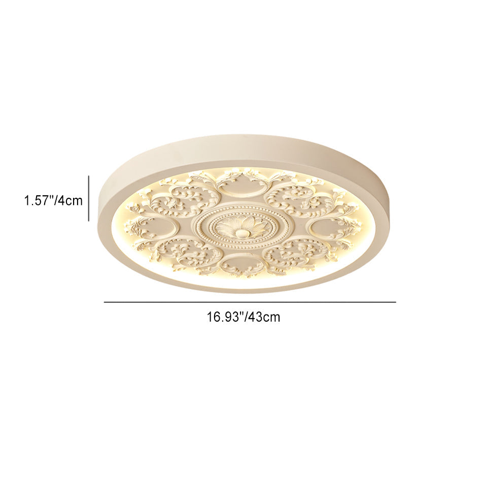 Flush Mount Ceiling Light front angle — iron, resin and acrylic diffuser | Casa Norex